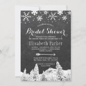 Invitation Douche nuptiale en damier d'hiver (Devant)