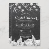 Invitation Douche nuptiale en damier d'hiver (Devant / Derrière)