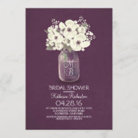 douche nuptiale en pot de mason à fleurs rustiques