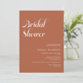 Invitation Douche nuptiale en terre cuite rétro chic (Debout devant)