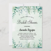 Invitation Douche nuptiale eucalyptus bois luxe (Devant)