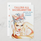 Invitation Douche nuptiale, fête de bachelorette (Devant / Derrière)