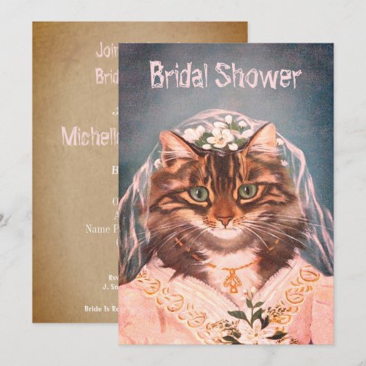 Invitation douche nuptiale, fête de poule, fête de bacheloret (Devant / Derrière)