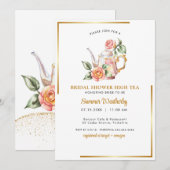 Invitation douche nuptiale, fête du thé nuptial, thé nuptiale (Devant / Derrière)