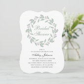 Invitation Douche nuptiale feuillue. Calligraphie botanique (Debout devant)