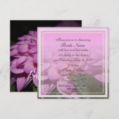 Invitation douche nuptiale, fleur dahlia violette (Devant / Derrière)