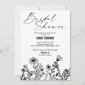 Invitation Douche nuptiale fleur sauvage (Devant)
