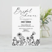 Invitation Douche nuptiale fleur sauvage (Debout devant)