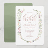 Invitation Douche nuptiale fleur sauvage Aquarelle Floral Dou (Devant / Derrière)