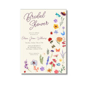 Invitation Douche nuptiale fleur sauvage moderne chic