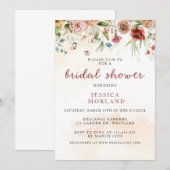 Invitation Douche nuptiale fleur sauvage, Ressort floral,  (Devant / Derrière)