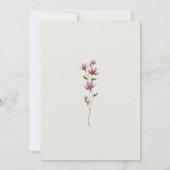 Invitation Douche nuptiale Fleur sauvage simple et neutre (Dos)