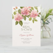 Invitation Douche nuptiale fleurie (Debout devant)