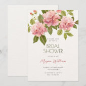 Invitation Douche nuptiale fleurie (Devant / Derrière)