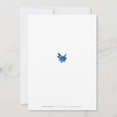 Invitation Douche nuptiale fleurie bleu et blanc (Dos)