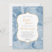 Invitation Douche nuptiale fleurie couleur bleu classique (Devant)