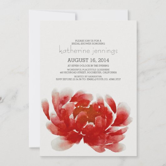 Invitation douche nuptiale fleurie d'aquarelle (Devant)