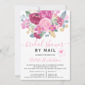 Invitation Douche nuptiale fleurie de prune or par courrier (Devant)