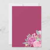 Invitation Douche nuptiale fleurie de prune or par courrier (Dos)