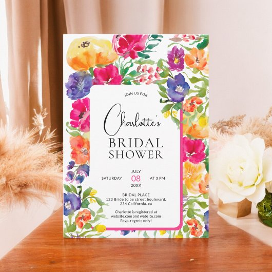 Invitation Douche nuptiale fleurie du jardin gras