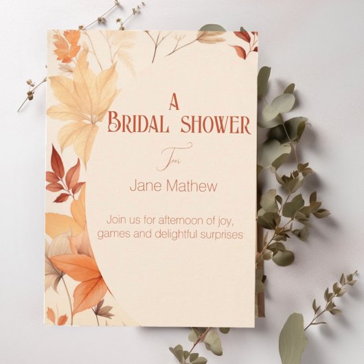 Invitation Douche nuptiale fleurie en automne