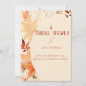 Invitation Douche nuptiale fleurie en automne (Devant)