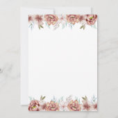 Invitation Douche nuptiale fleurie fleurie en terre cuite (Dos)