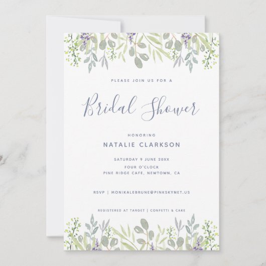 Invitation Douche nuptiale fleurie moderne (Devant)