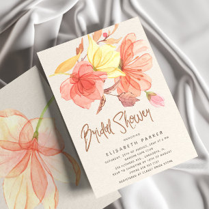 Invitation Douche nuptiale fleurie orange d'été