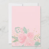 Invitation Douche-nuptiale fleurie rose d'été moderne (Dos)