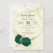 Invitation douche nuptiale fleurie vert émeraude (Devant)