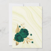 Invitation douche nuptiale fleurie vert émeraude (Dos)