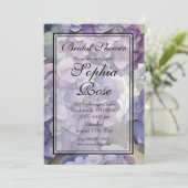 Invitation Douche nuptiale fleurie violette (Debout devant)
