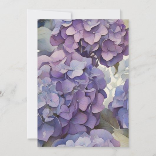 Invitation Douche nuptiale fleurie violette (Dos)