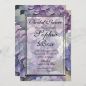 Invitation Douche nuptiale fleurie violette (Devant / Derrière)