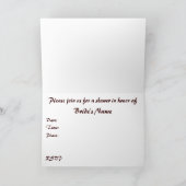 Invitation douche nuptiale : Fleurs roses : (Intérieur)