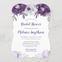 Douche nuptiale florale 3963 d'aquarelle pourpre