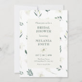 Invitation Douche nuptiale florale blanche (Devant)
