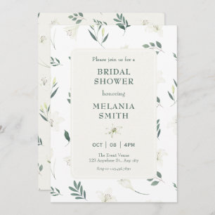 Invitation Douche nuptiale florale blanche