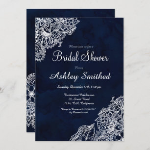 Invitation Douche nuptiale florale d'hiver d'aquarelle de