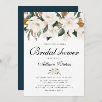 Douche nuptiale florale Magnolia aquarelle