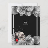 Invitation Douche nuptiale florale noire gothique, de roche (Dos)