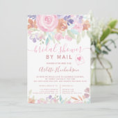 Invitation Douche nuptiale florale pastel par la poste (Debout devant)