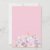 Invitation Douche nuptiale florale pastel par la poste (Dos)