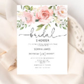 Invitation Douche nuptiale florale rose