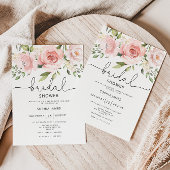Invitation Douche nuptiale florale rose