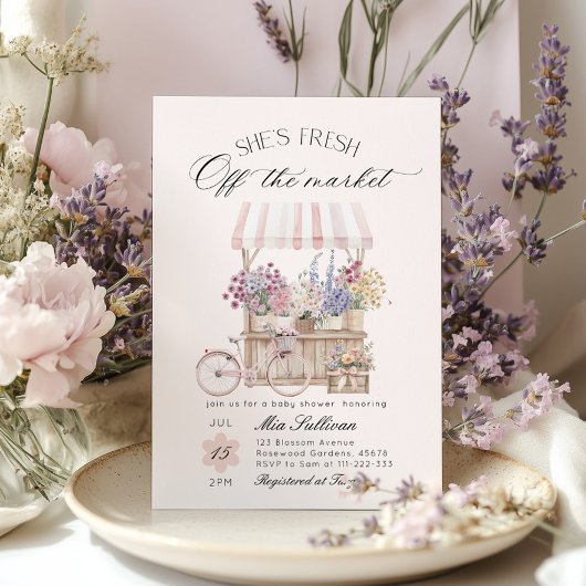 Invitation Douche nuptiale Flower Cart frais