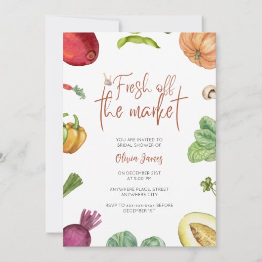 Invitation Douche nuptiale fraîche du marché (Devant)