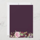 Invitation douche nuptiale géométrique à fleurs violettes (Dos)