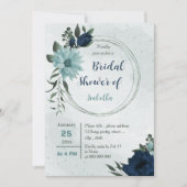 Invitation Douche nuptiale géométrique bleu et bleu foncé (Devant)